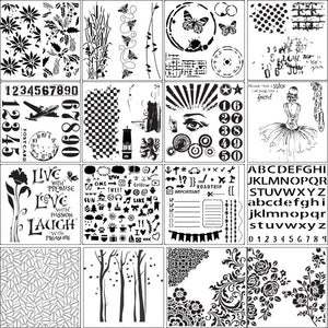 16PCS Layering Painting Stencils-C
