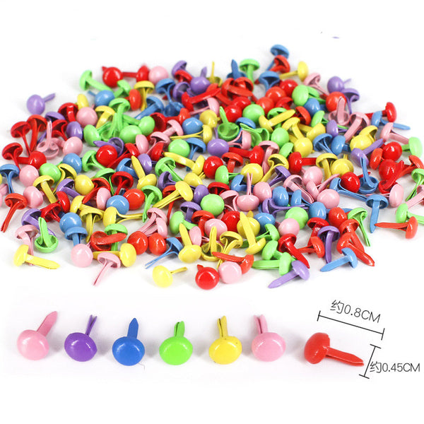 100 Pcs Coloured Paper Fasteners Brads