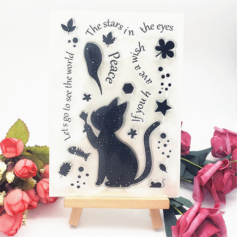 Silhouette Cat Stamps