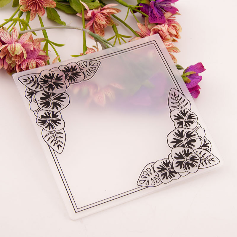 Diagonal Flower Border Embossing Folder