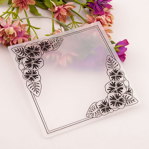Diagonal Flower Border Embossing Folder