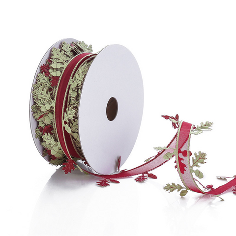 Christmas Leaves Ribbon