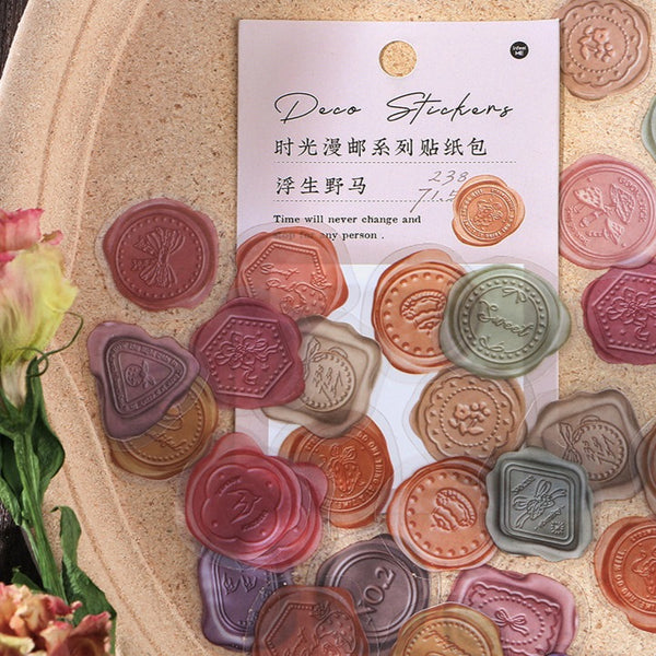40PCS PET Simulation Sealing Wax Stickers