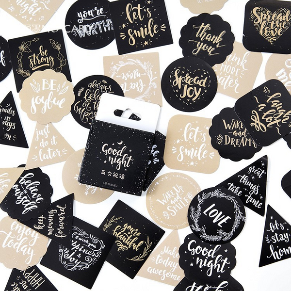 45 PCS English Blessing Stickers