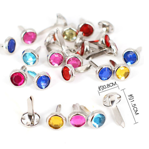 100 Pcs Coloured Paper Fasteners Brads