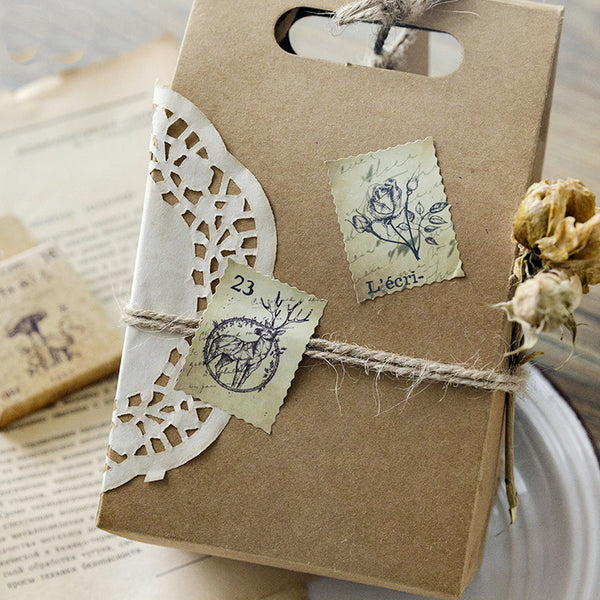 46PCS Vintage Stamp Journal Stickers