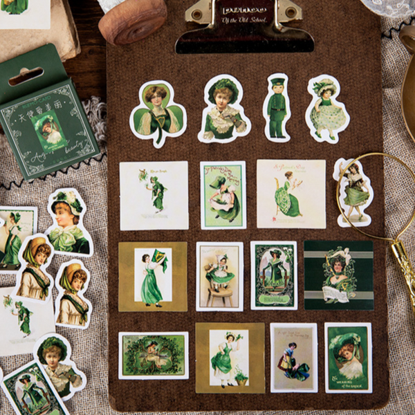 46PCS Green Angel Stickers