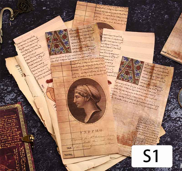 Famous Writer Manuscript Retro Nostalgia Scrapbook Notes