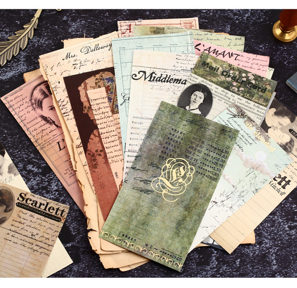 Famous Writer Manuscript Retro Nostalgia Scrapbook Notes