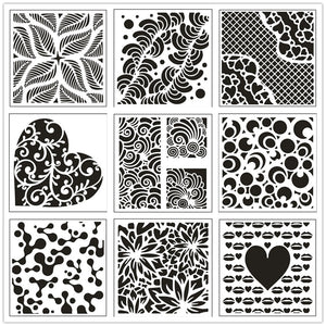 9PCS Pattern Layering Stencils Set