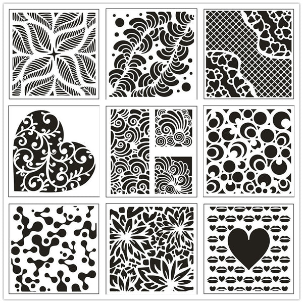 9PCS Pattern Layering Stencils Set