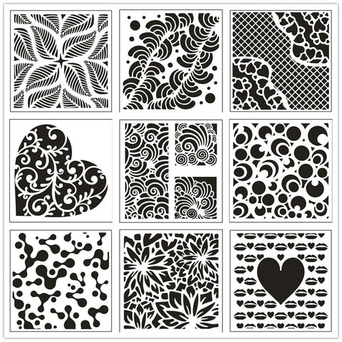 9PCS Pattern Layering Stencils Set