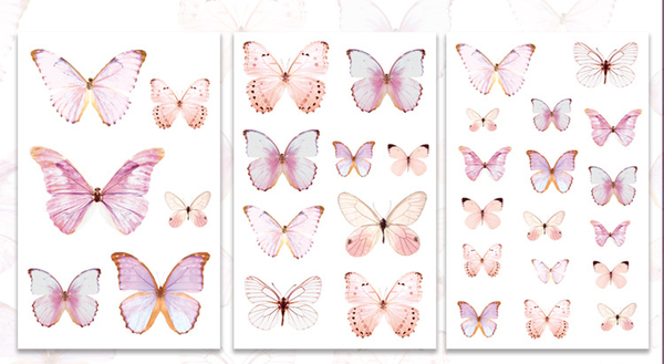 3Pcs Flutter Series PVC Stickers