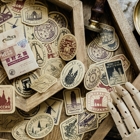 56PCS Vintage Kraft Label Stickers