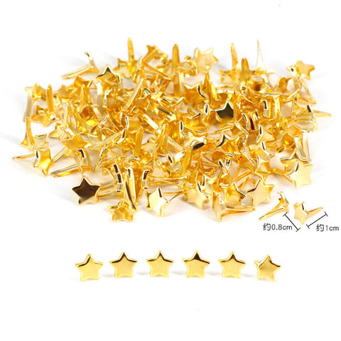 100 Pcs Star-shaped Paper Fasteners Brads