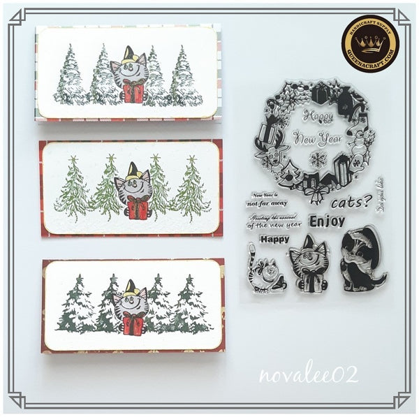 Holiday Cat Stamps