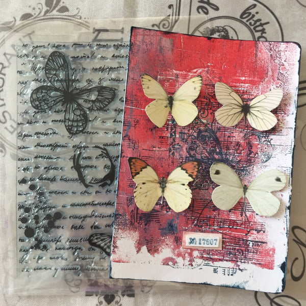 Butterfly Text Background Stamp