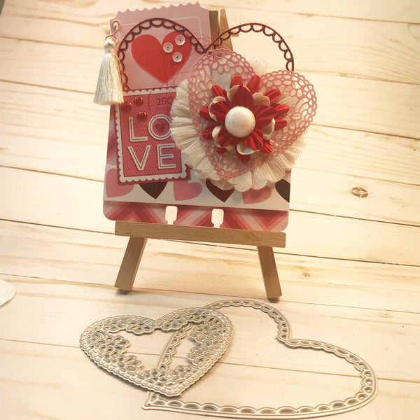 【Original】Petal Lace Heart Border Dies