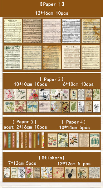 Vintage DIY Scrapbooking Materials Pack