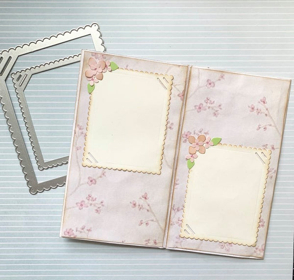 2PCS Diagonal Photo Frame Dies