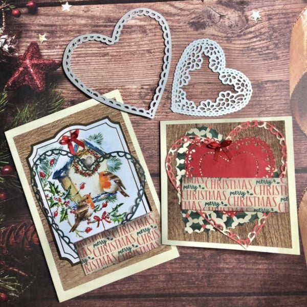 【Original】Petal Lace Heart Border Dies